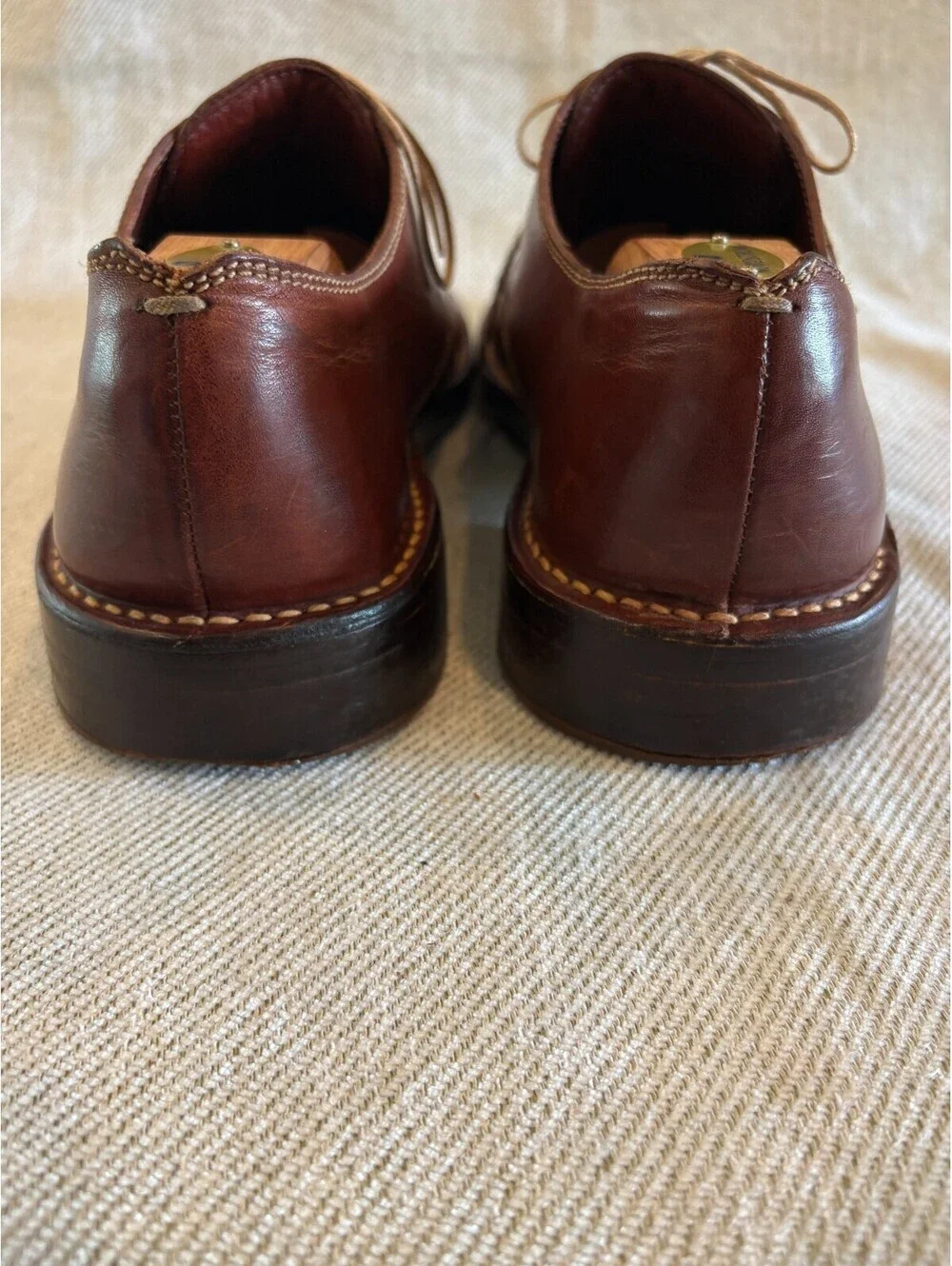 Cole Haan Country Cognac Brown Leather Plain Toe Derby Mens 10.5 M C02175